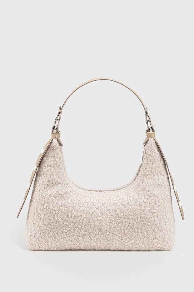 Borsa Baguette Effetto Pelliccia Intrecciata