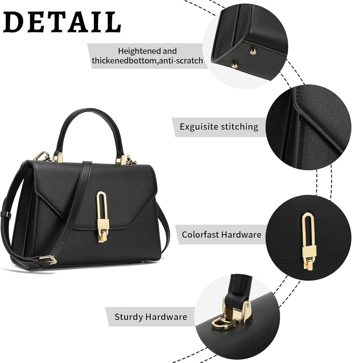 Borsa a Mano in Pelle con Zip e Manico Superiore