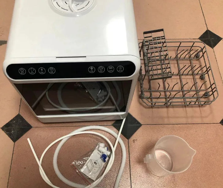 Tabletop Portable Dishwasher Automatic Mini Dishwasher with 5L Built-in Water Tank and Inlet Hose,4 Washing Programs Drying
