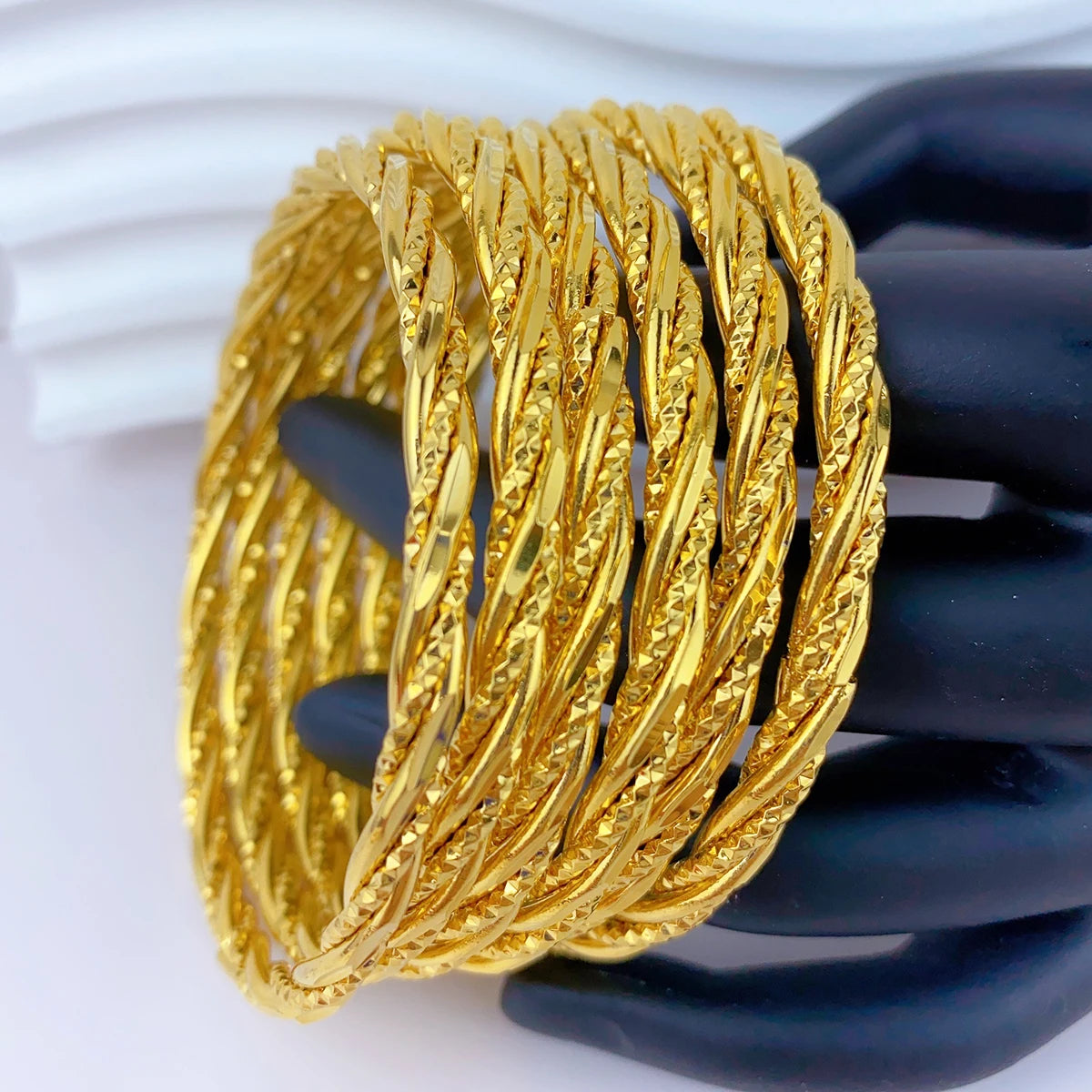 Braccialetto di lusso Dubai 24K Color oro per le donne bracciali africani brasiliani indiani gioielli firmati da sposa regali per feste 62mm