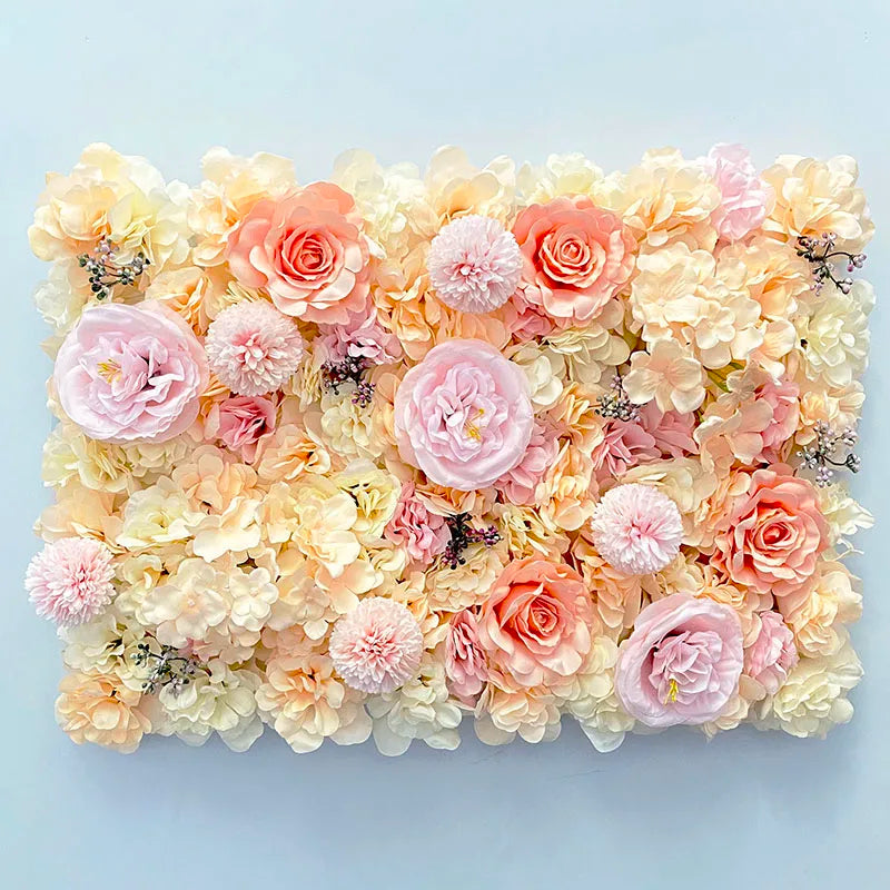 Silk Rose Backdrop Flowers Wall Wedding Decoration Customized Artificial Flower Wall Panel for Home Decor Backdrops Baby Shower