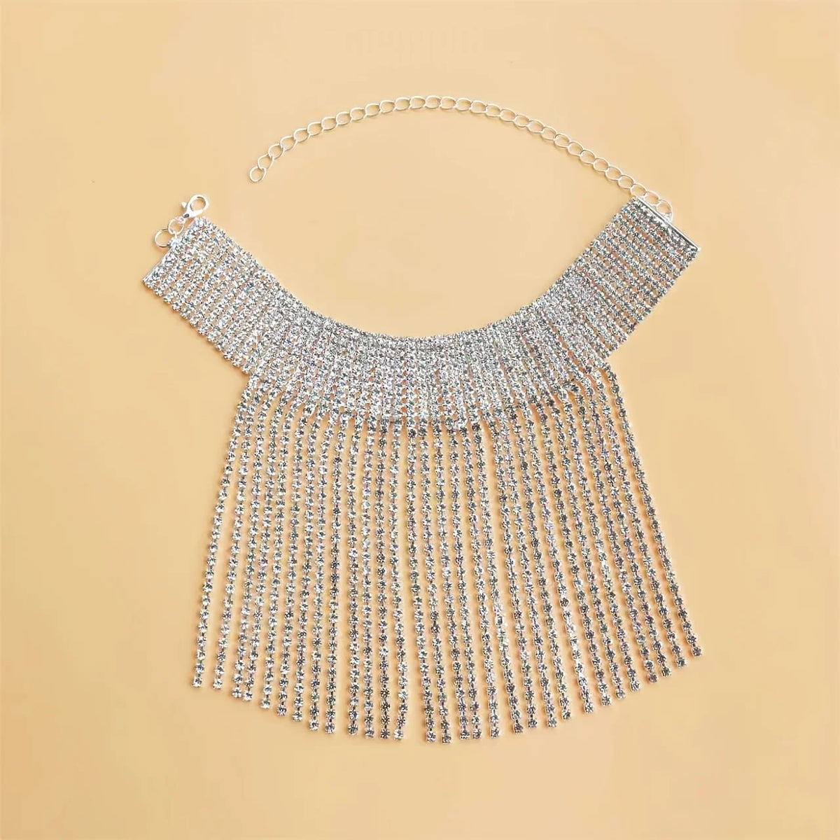 Elegante Catena per Caviglia con Strass Luccicanti e Nappine, Regolabile, Gioiello Sexy da Discoteca per Donne, Regalo per le Gambe