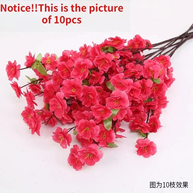 Artificial Peach Blossom 65cm Branch Spring Plum Cherry Blossom Silk Flower Tree Decoration Home Wedding DIY Decoration