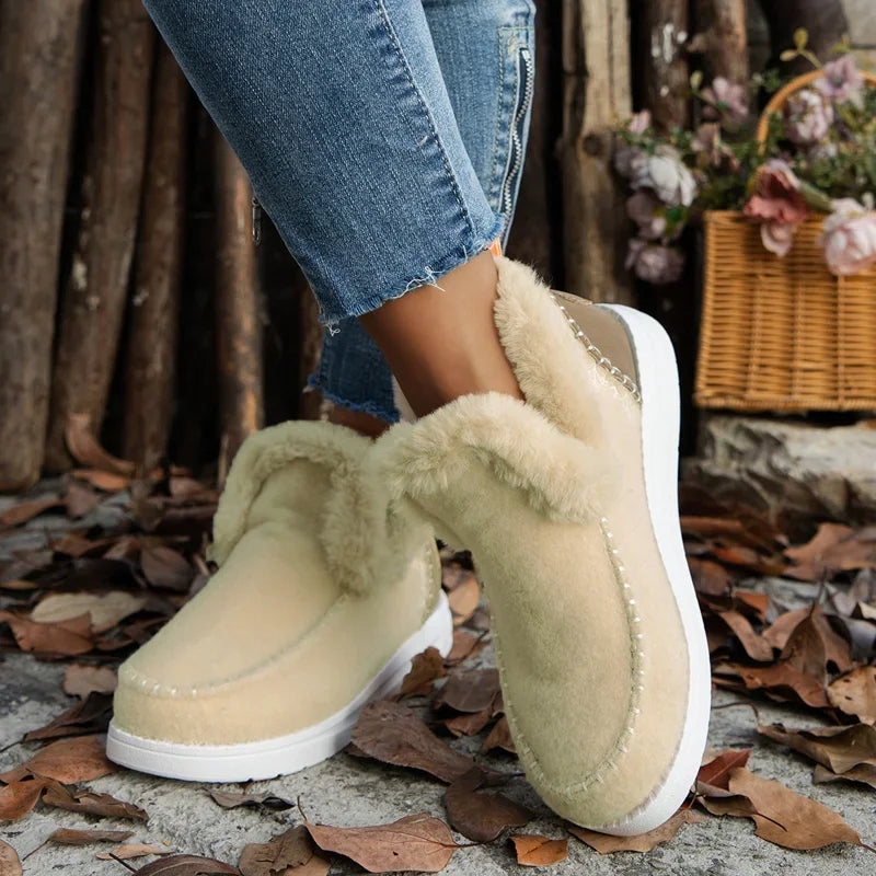 Stivali da neve da donna, scarpe da donna in peluche, slip-on, stivaletti con plateau, nuove botas mujer, calzature invernali da donna