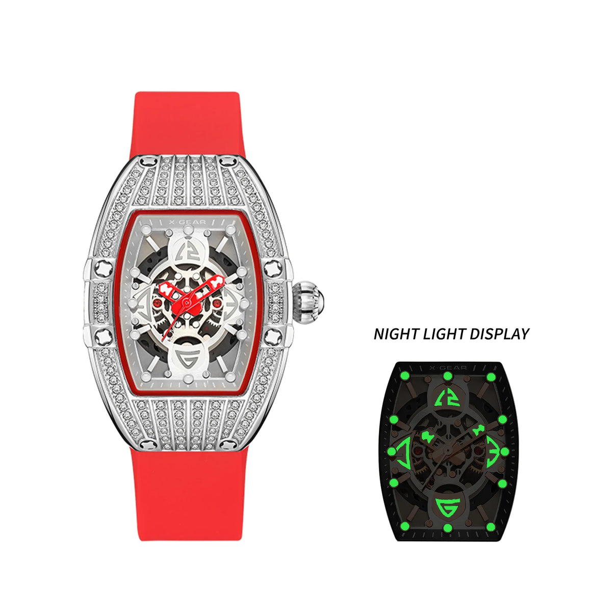 Orologio al Quarzo di Lusso alla Moda con Cinturino in Silicone, Impermeabile, con Diamanti, Adatto come Regalo Quotidiano per Amiche