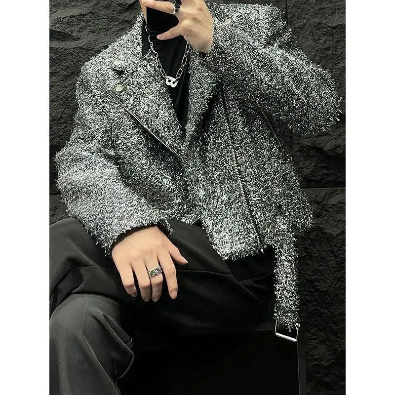 Cappotto blazer autunno inverno Giacca corta da abito corta con design nappa brillante di fascia alta Giacca bella stile coreano allentata estetica