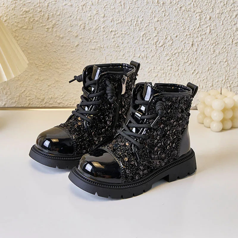 Stivali da Principessa per Ragazze, Nuovo Stile Autunno Inverno, Stile Britannico, Stivaletti da Danza, Moda con Cerniera Laterale, Eleganti, Taglie 26-36