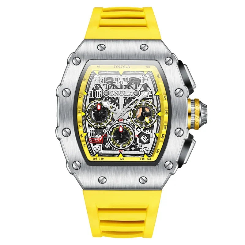ONOLA 6826 Orologio da uomo al quarzo Multifunzionale Impermeabile Luminoso Orologi sportivi e per il tempo libero per uomo Часы Relogios Masculino