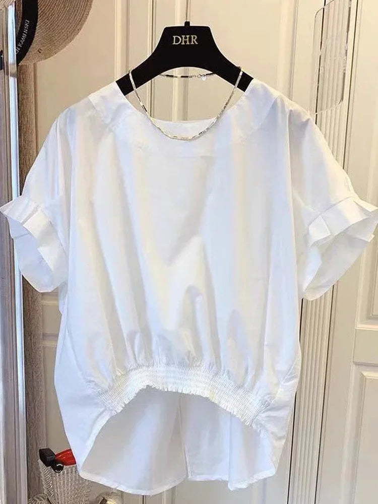 Blusa Coreana Plissettata con Fiocco