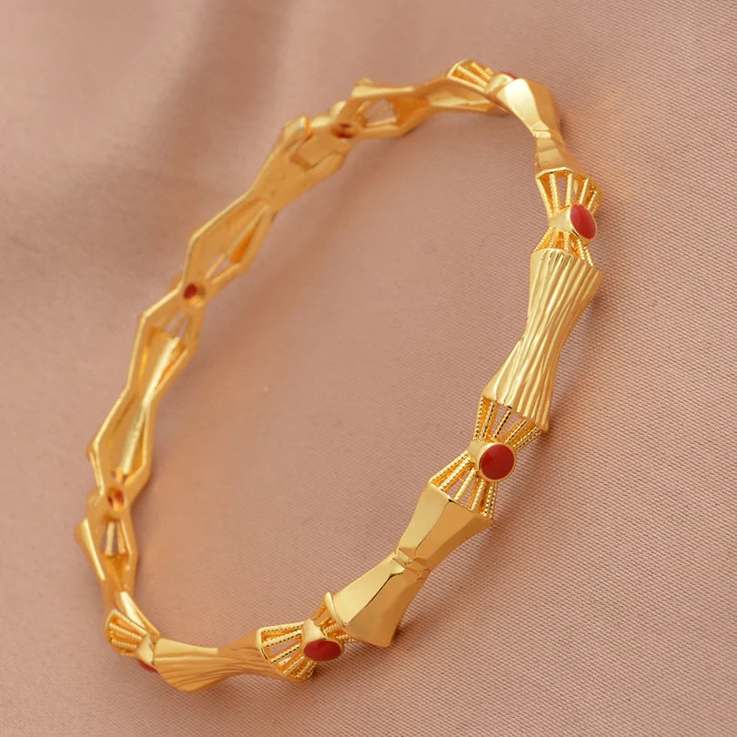 Bracciali Placcati Oro in Stile Dubai per Donne, Gioielli di Lusso per Matrimoni Arabi