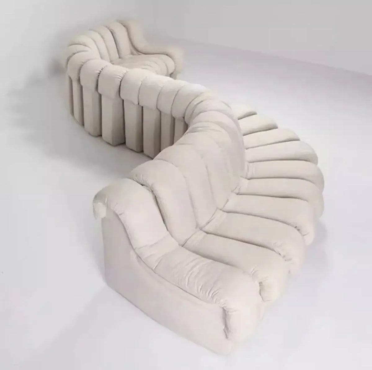 Modern simple snake sofa Italian curved leather sofa minimalist large apartment