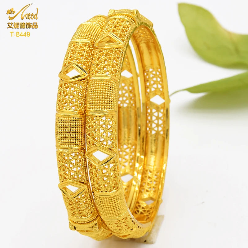 ANIID Luxury Dubai braccialetti Color oro per le donne braccialetti africani indiani placcati in oro 24 carati Charm Wedding gioielli arabi etiopi