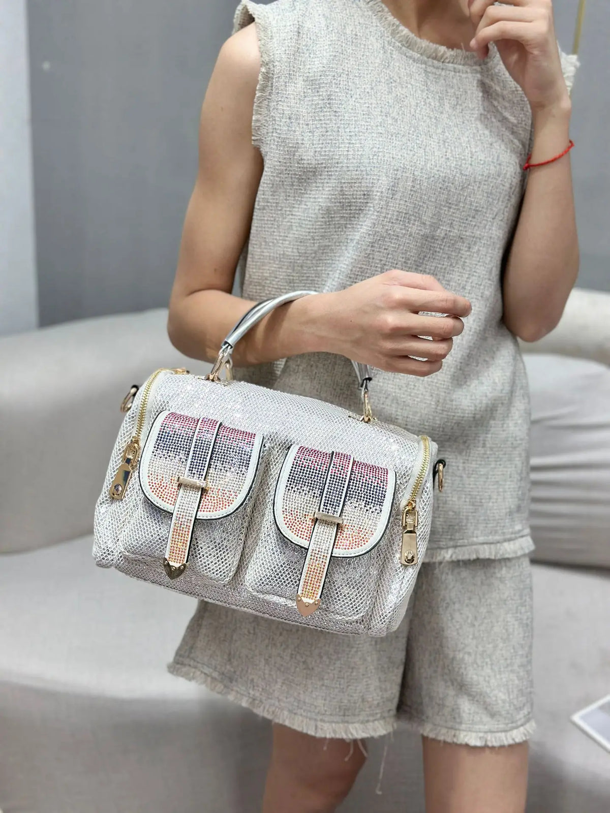 Moda casual ragazze rosa signora tasche borsa a tracolla tote borsa a mano da donna grande messenger tracolla messenger borsa da viaggio borsa