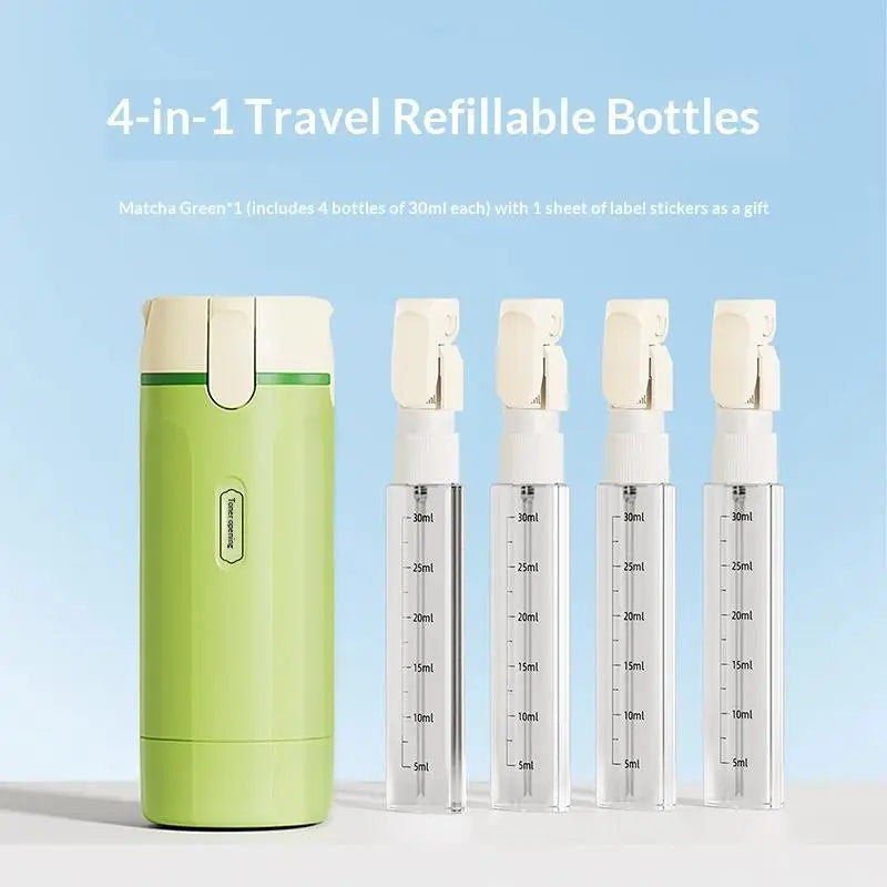 4 In 1 Travel Dispenser Portable Travel Bottles Leak Proof Leakproof Toiletry Container For Perfume Shampoo Conditioner Lotion