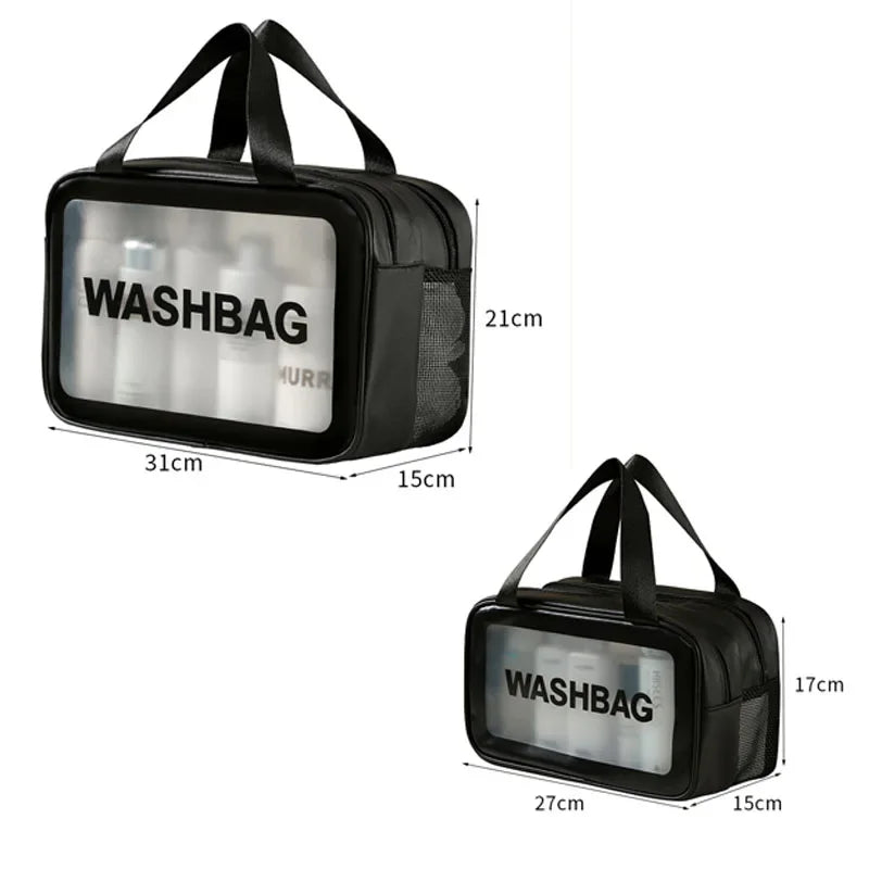 Dry wet separation sports swimming storage bag portable fitness bag, transparent waterproof pouch cosmetics organizer travel bag