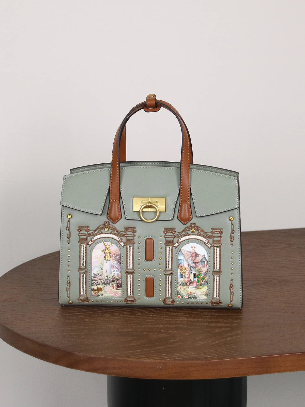 Borsa a Mano da Donna di Lusso Minority Design 2026, Grande Capacità, Ricamo Retrò, Stampa Fantasia, Borsa a Tracolla Portatile Elegante per Pendolari