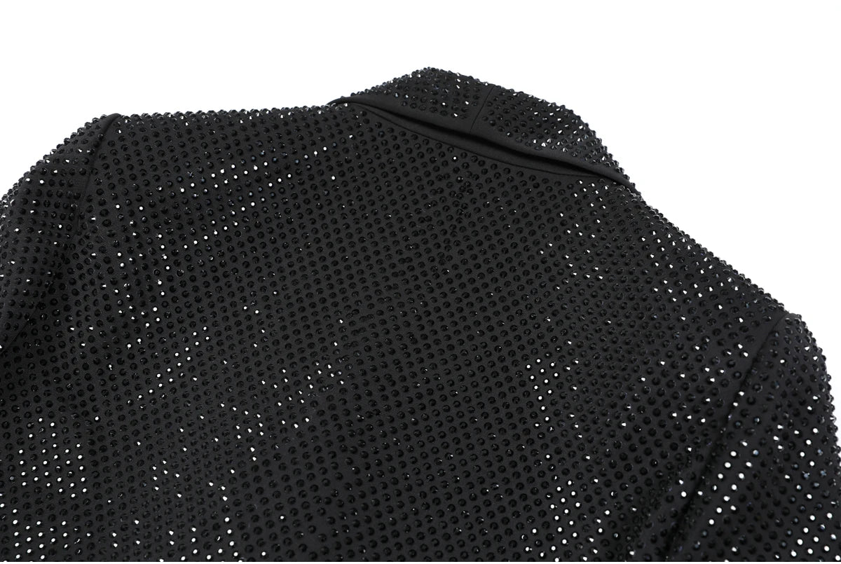 Giacca da donna dimagrante versatile di alta qualità primavera e autunno moda nuova industria pesante con stampa a caldo diamante