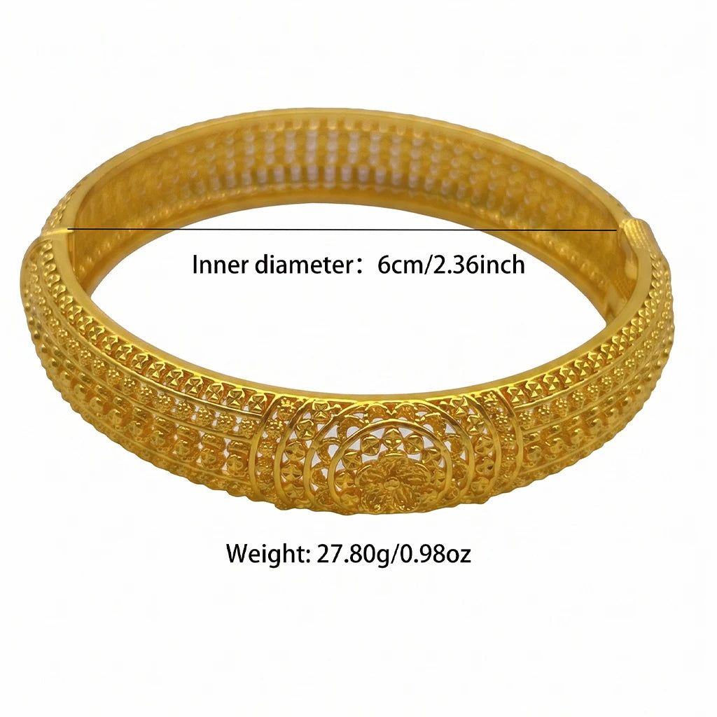 Bracciali e braccialetti di lusso placcati in oro di Dubai per donne, gioielli africani, etiopi, indiani, arabi, con ciondoli, per matrimoni e feste.
