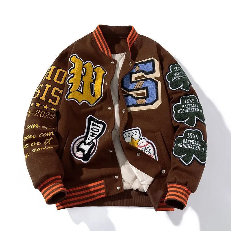 Uniforme da baseball ricamata per uomo Giacche bomber primavera autunno Giacche college vintage Capispalla da donna Abbigliamento uomo moda
