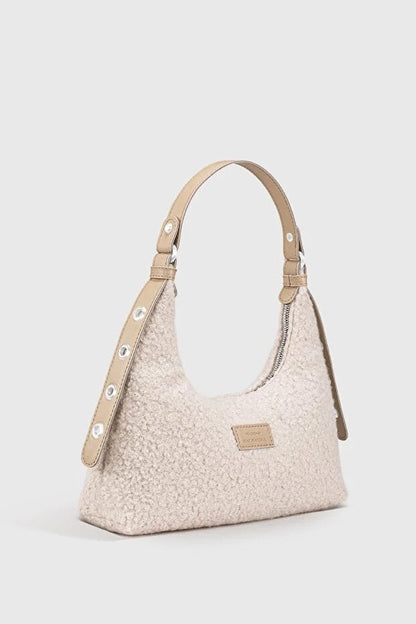 Borsa Baguette Effetto Pelliccia Intrecciata