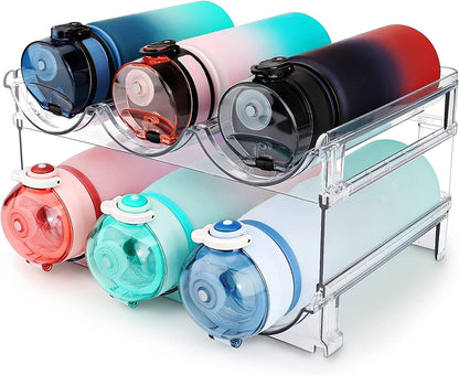 Set 2 Organizer Impilabili per Bottiglie d'Acqua