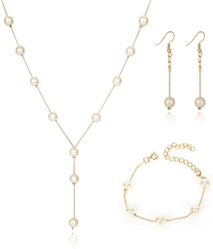 Set Gioielli da Sposa Perla e Cristallo