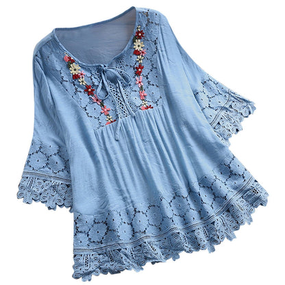 Blusa Tunica in Pizzo Plissettata