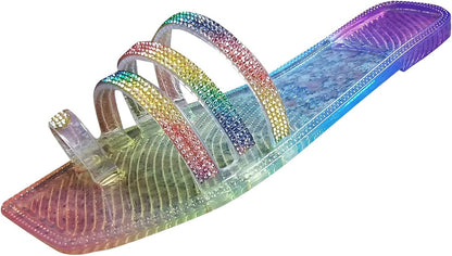 Sandali Infradito con Strass Scintillanti