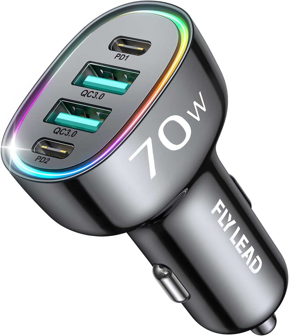 Caricabatterie Auto USB-C 70W 4 Porte Ricarica Rapida