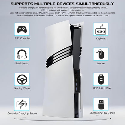 Hub USB PS5 dettaglio porte