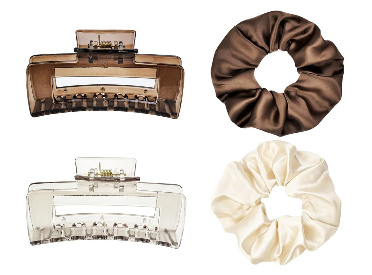 Set Claw Clip e Scrunchies in Raso