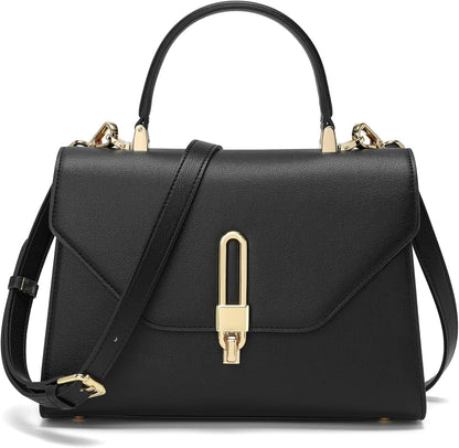 Borsa a Mano in Pelle con Zip e Manico Superiore