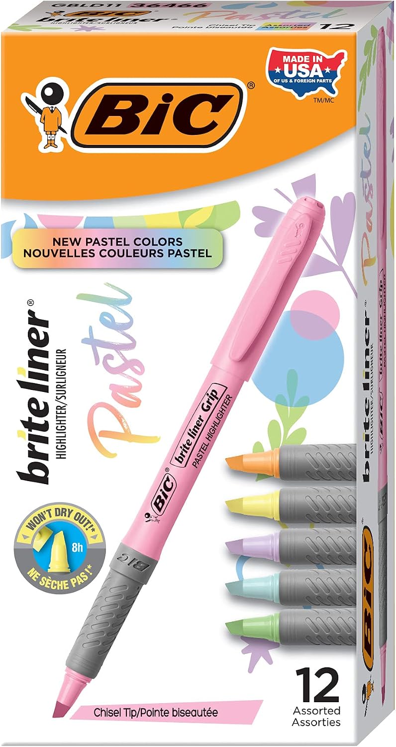 Set 18 Evidenziatori Pastello BIC Brite Liner