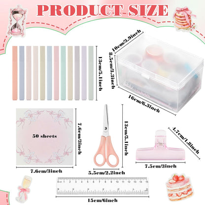 Kit Scrapbooking Rosa 155 Pezzi con Scatola