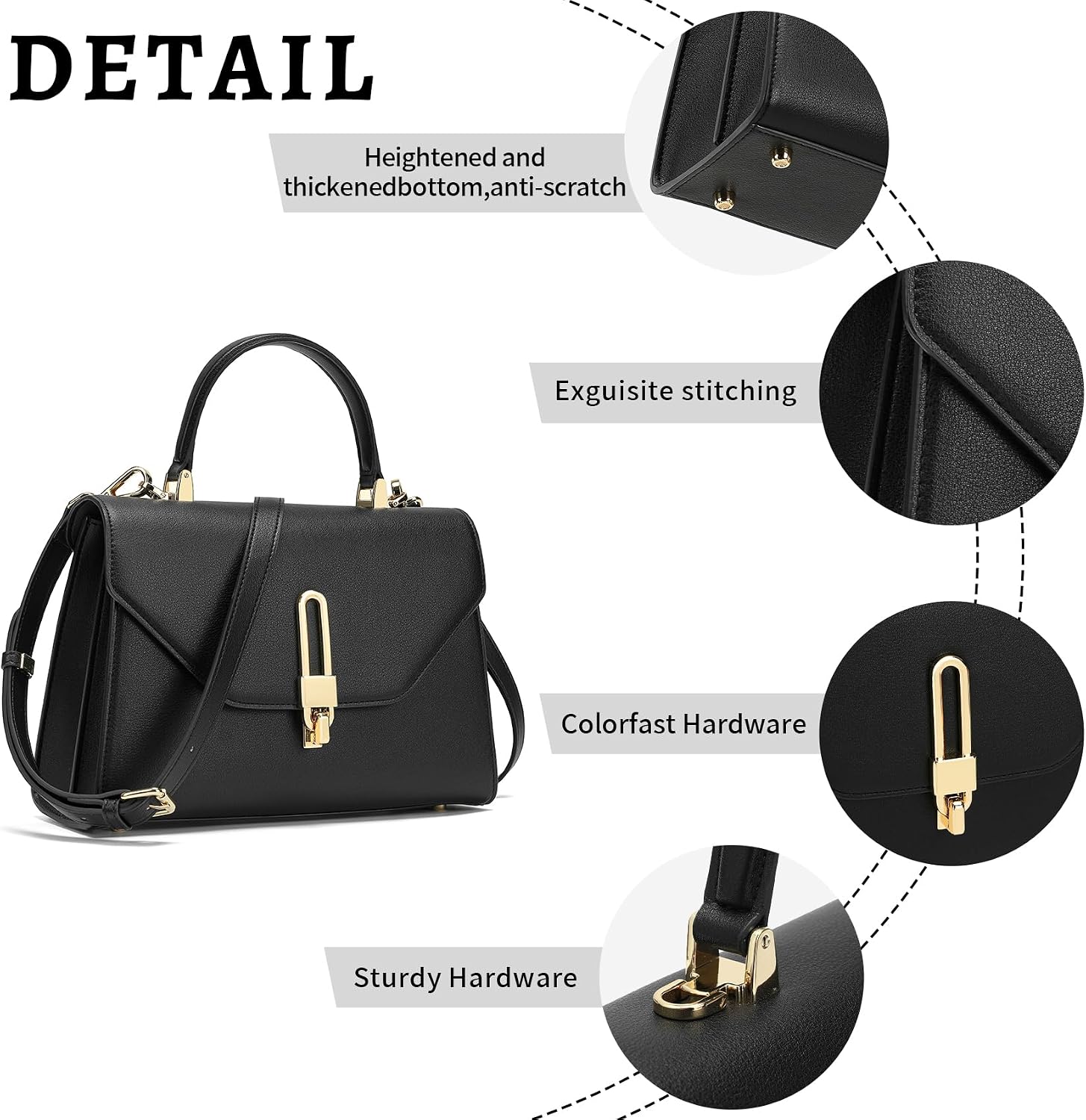 Borsa a Mano in Pelle con Zip e Manico Superiore