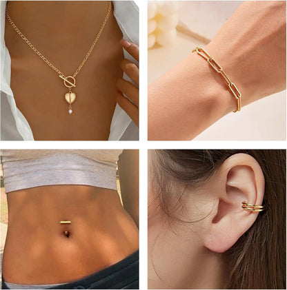 Set Gioielli Oro 18K con Ear Cuff e Anelli
