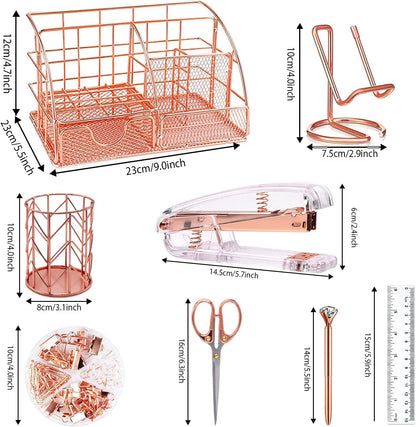 Set Organizer da Scrivania Rose Gold Completo