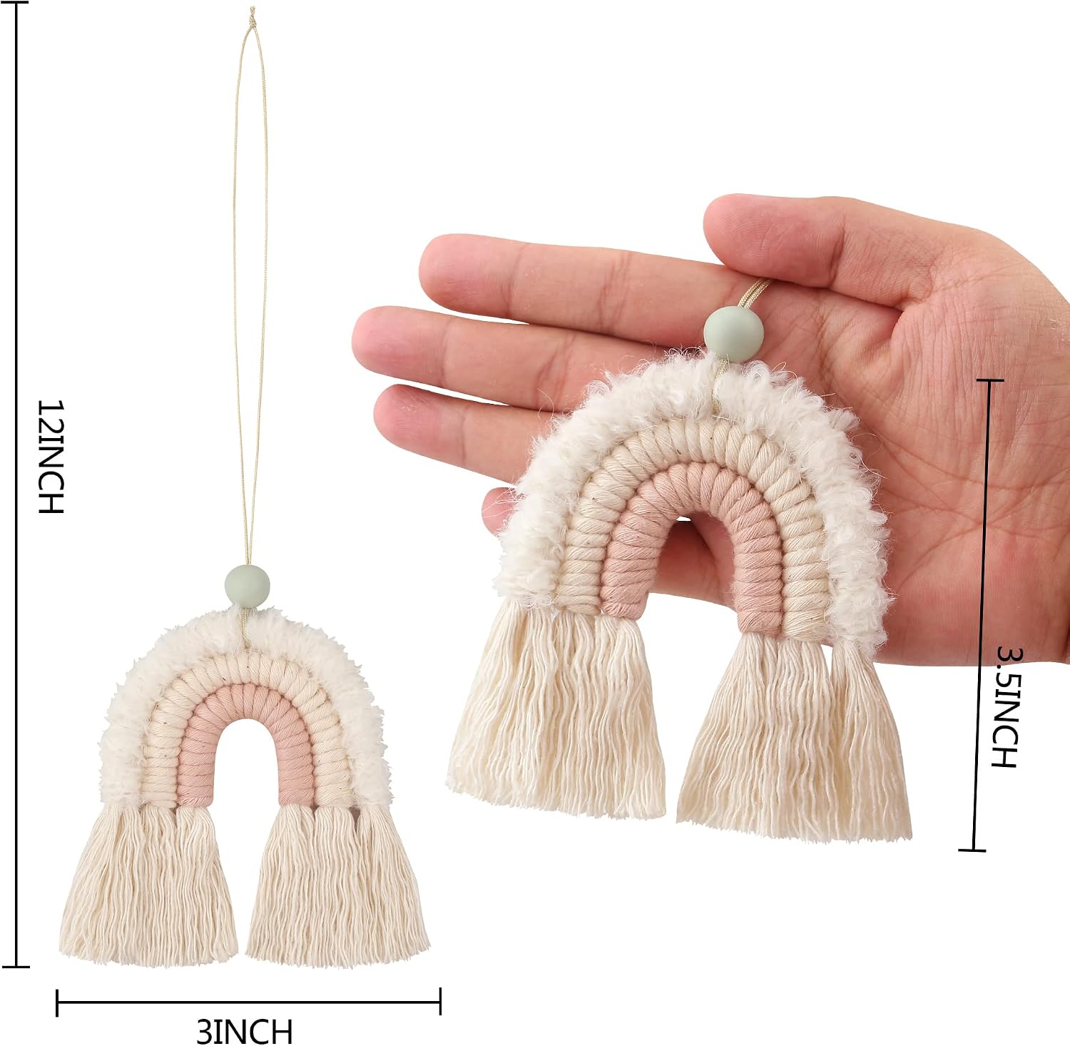 Diffusore Auto Macramè Boho Arcobaleno