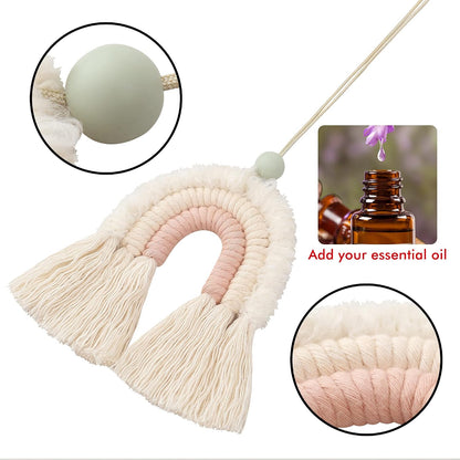 Diffusore Auto Macramè Boho Arcobaleno