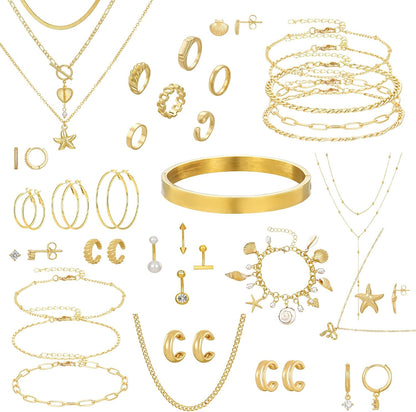 Set Gioielli Oro 18K con Ear Cuff e Anelli