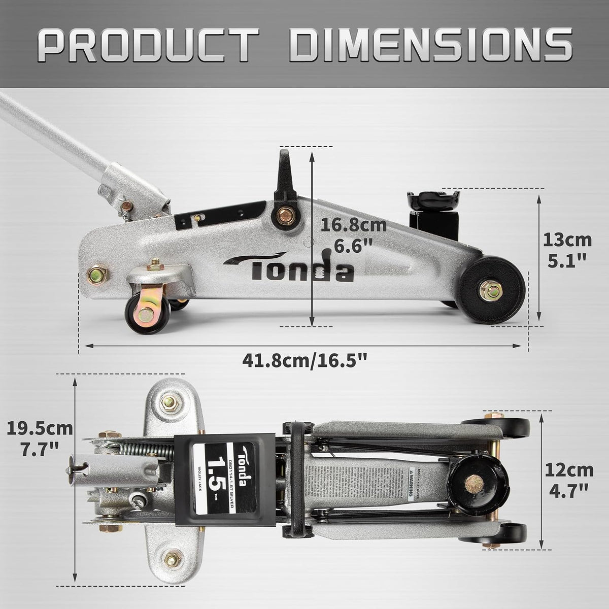 Cric Idraulico Portatile per Auto 1.5 Tonnellate
