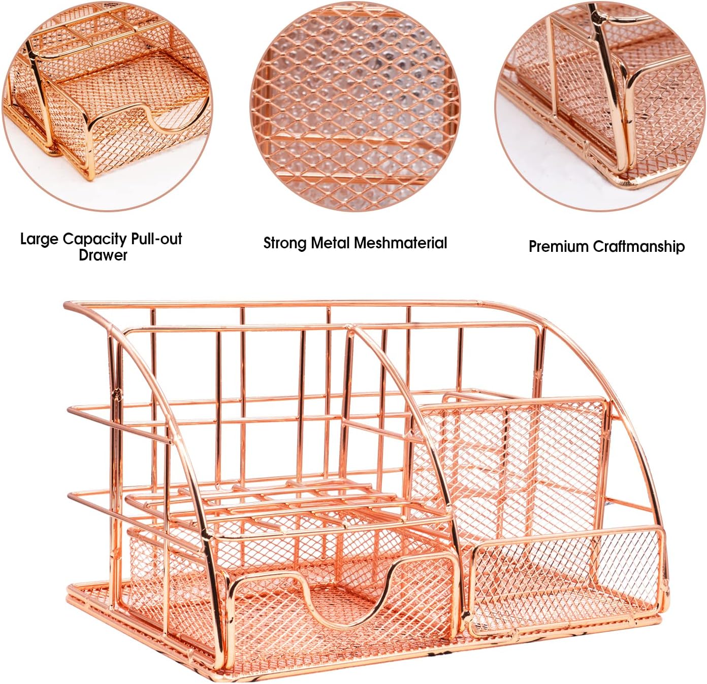 Set Organizer da Scrivania Rose Gold Completo