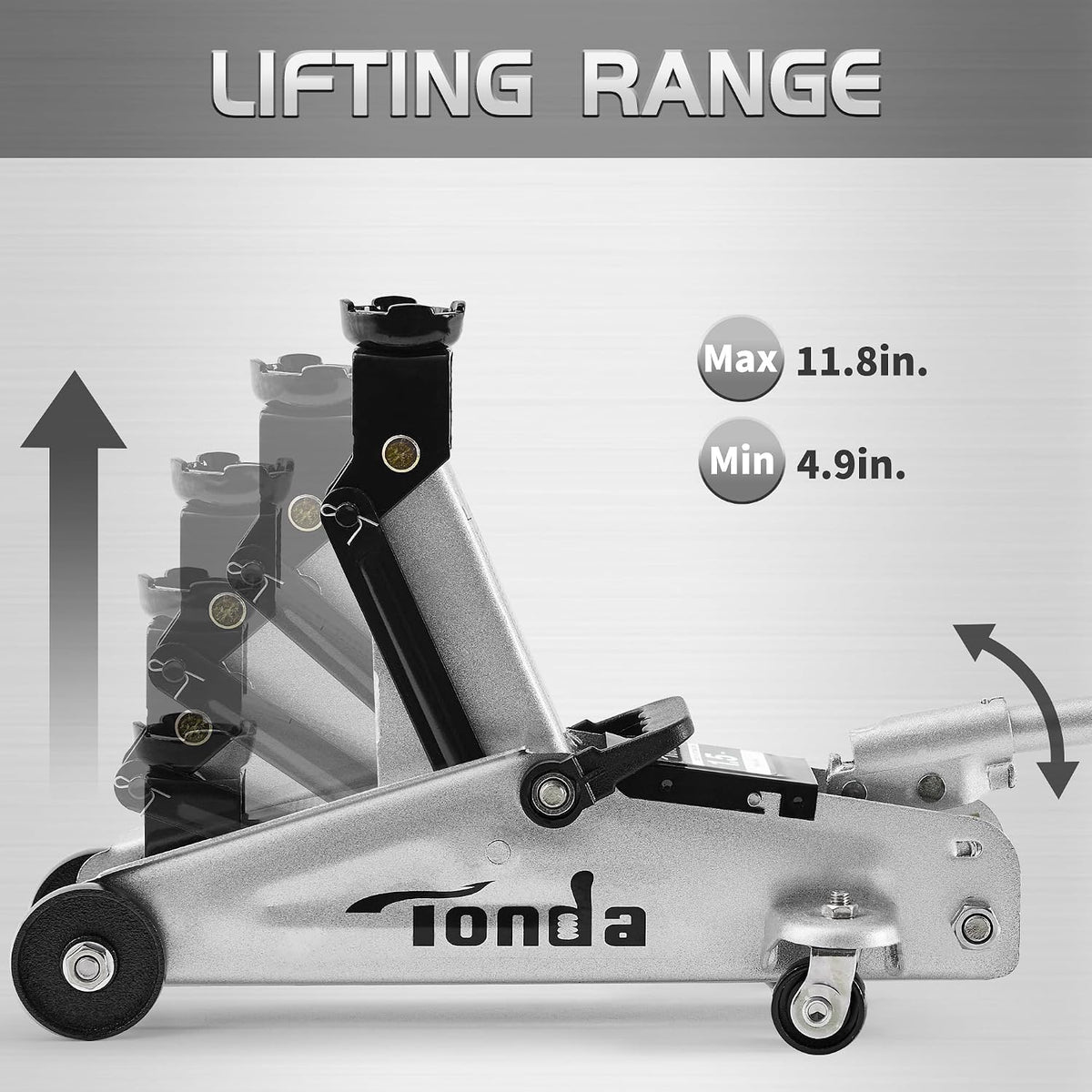 Cric Idraulico Portatile per Auto 1.5 Tonnellate