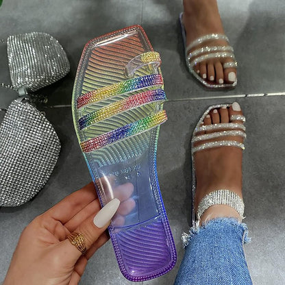 Sandali Infradito con Strass Scintillanti