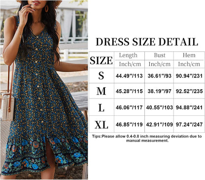 Vestito Boho Floreale con Scollo a V