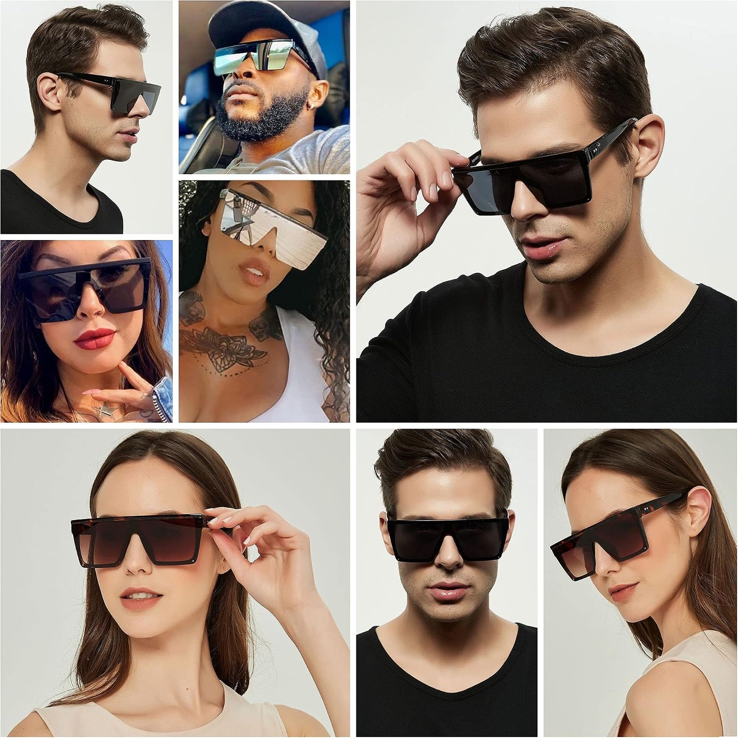 Occhiali da Sole Oversize Squadrati Senza Montatura
