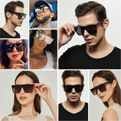 Occhiali da Sole Oversize Squadrati Senza Montatura