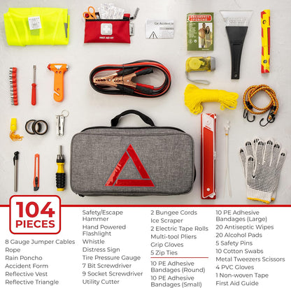 Kit di Emergenza Stradale per Auto 104 Pezzi