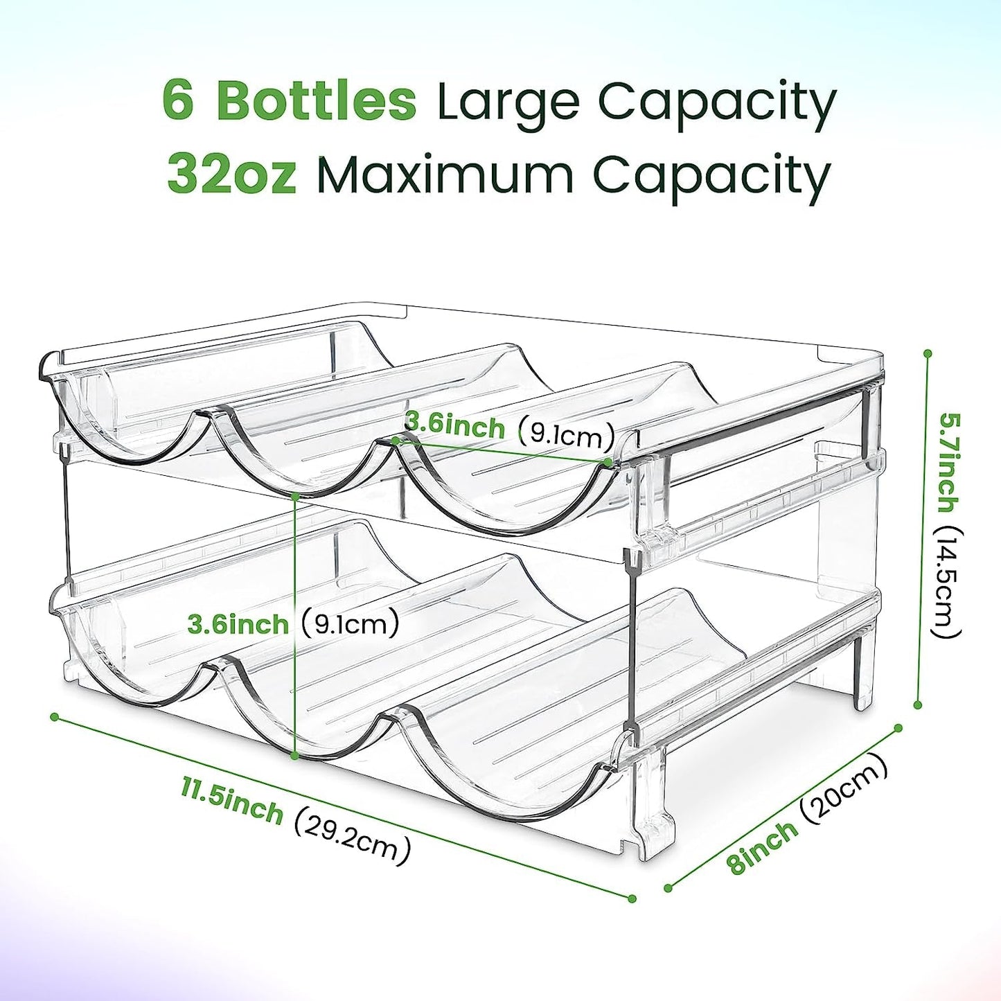 Set 2 Organizer Impilabili per Bottiglie d'Acqua