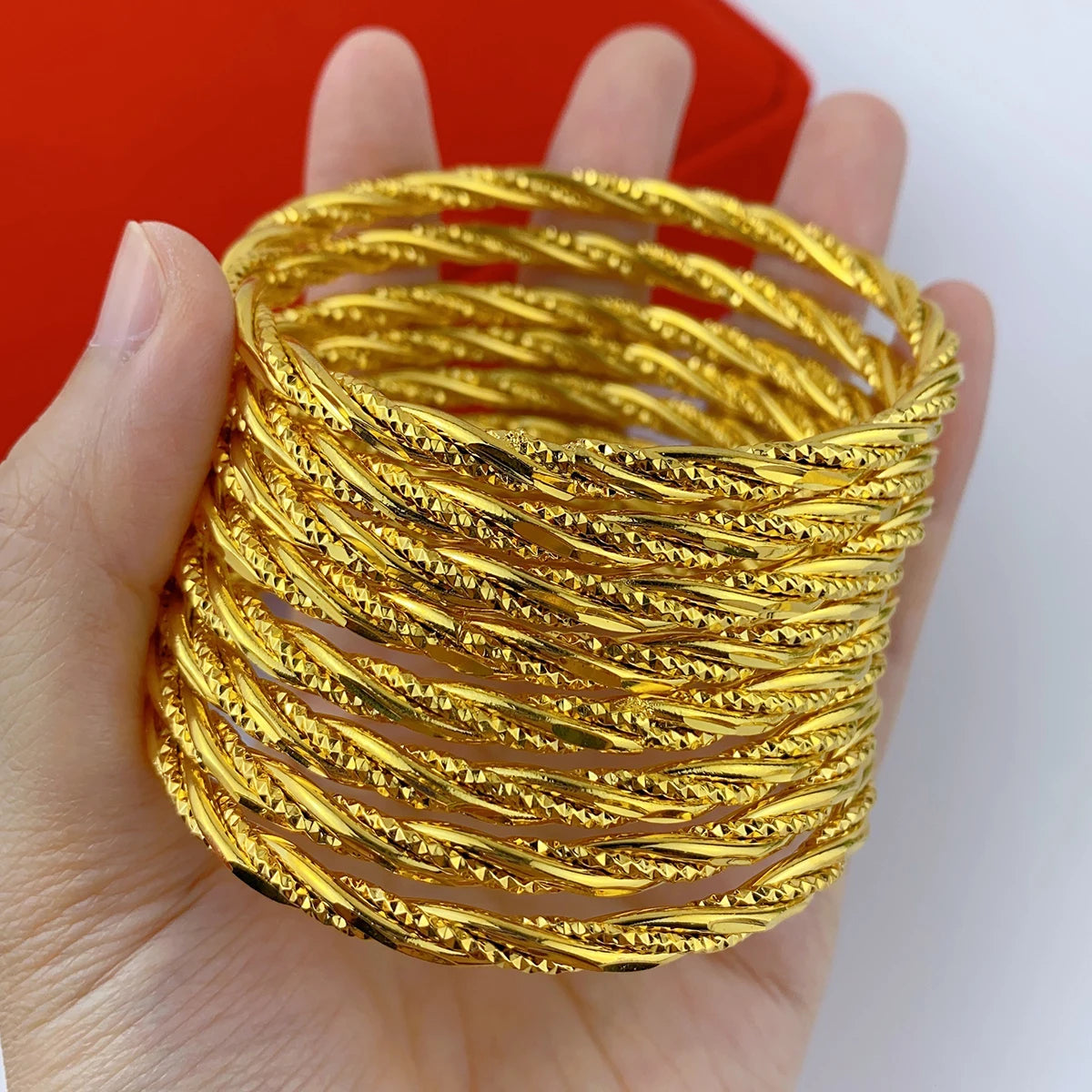 Braccialetto di lusso Dubai 24K Color oro per le donne bracciali africani brasiliani indiani gioielli firmati da sposa regali per feste 62mm